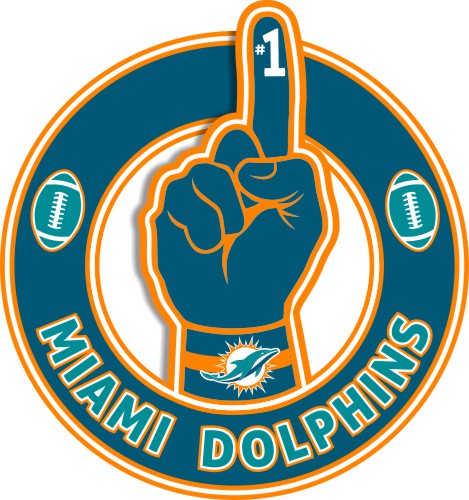 Number One Hand Miami Dolphins logo iron on paper